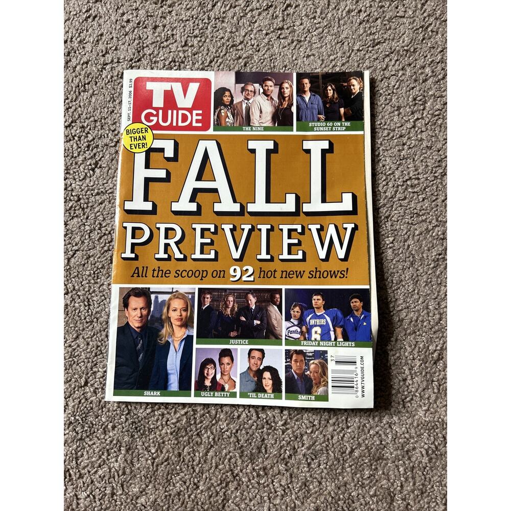 TV Guide September 11-17 2006 Fall PreviewVol 54 No 37 Issue # 2789